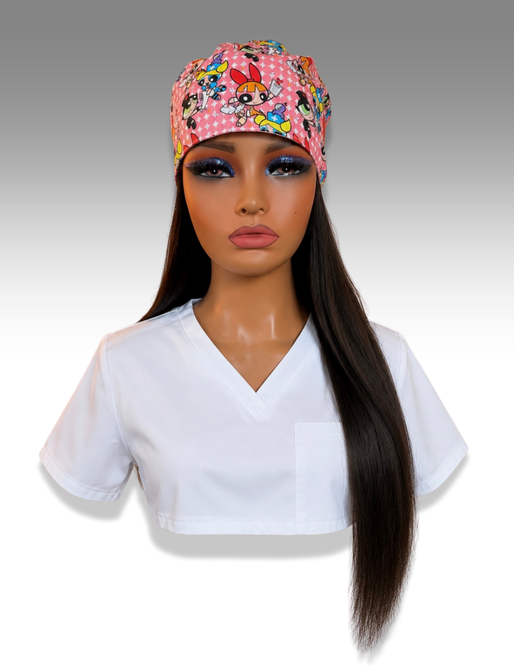 PowerPuff Girls Satin Scrub Cap-Pink