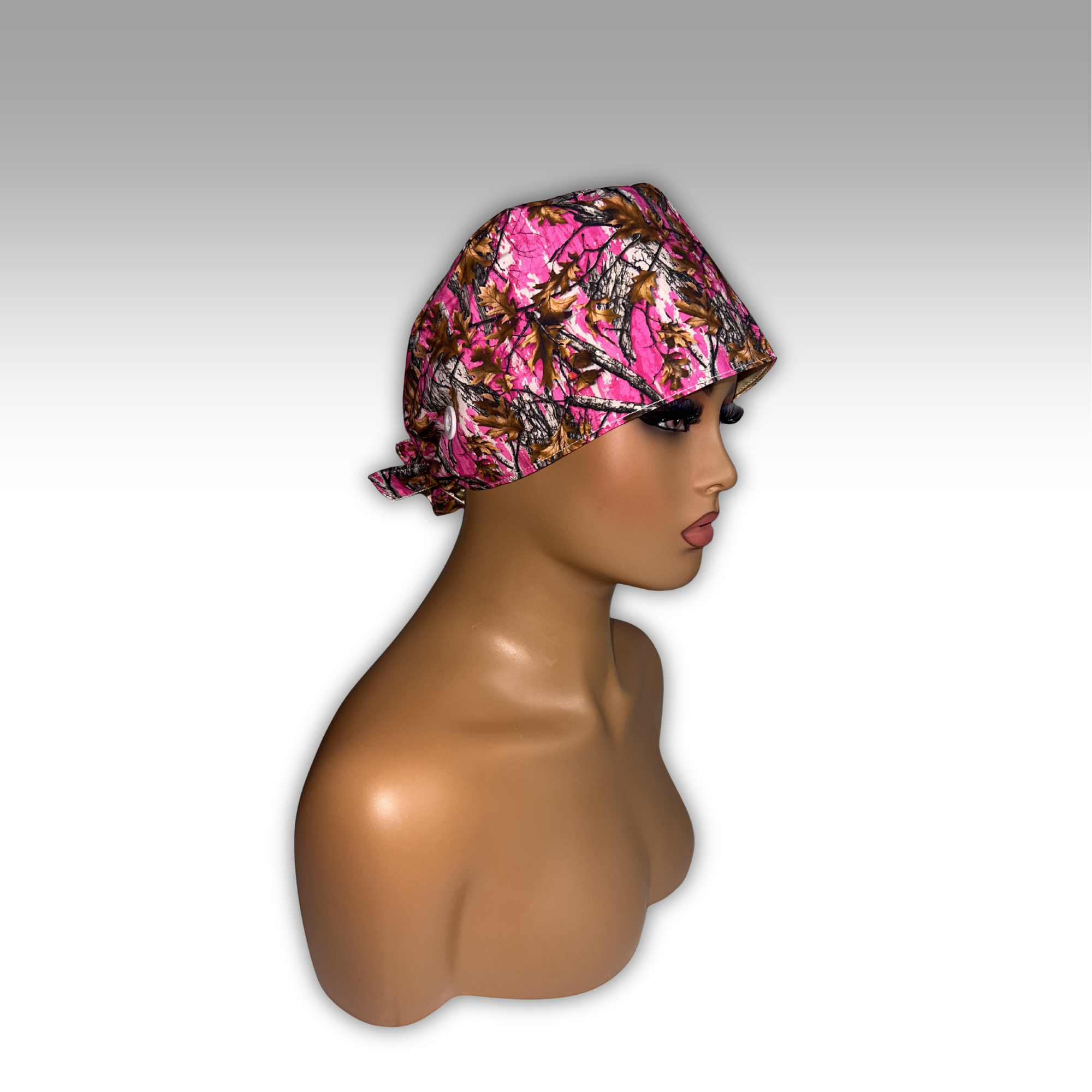 Pink/Brown Camouflage Scrub Cap
