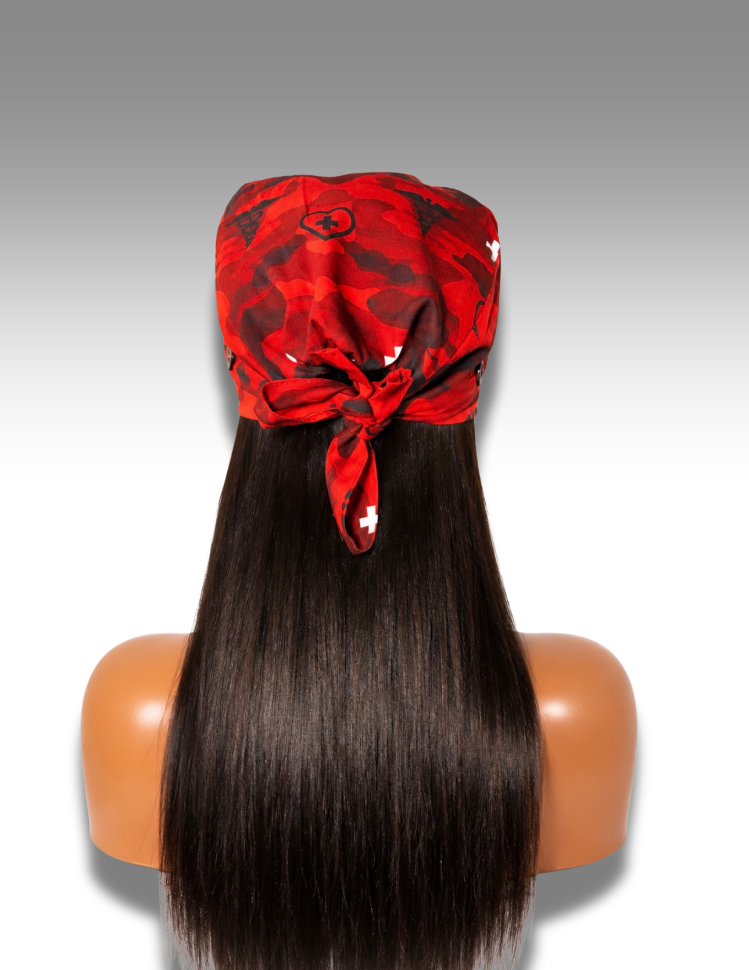 Red Camo Satin Scrub Cap