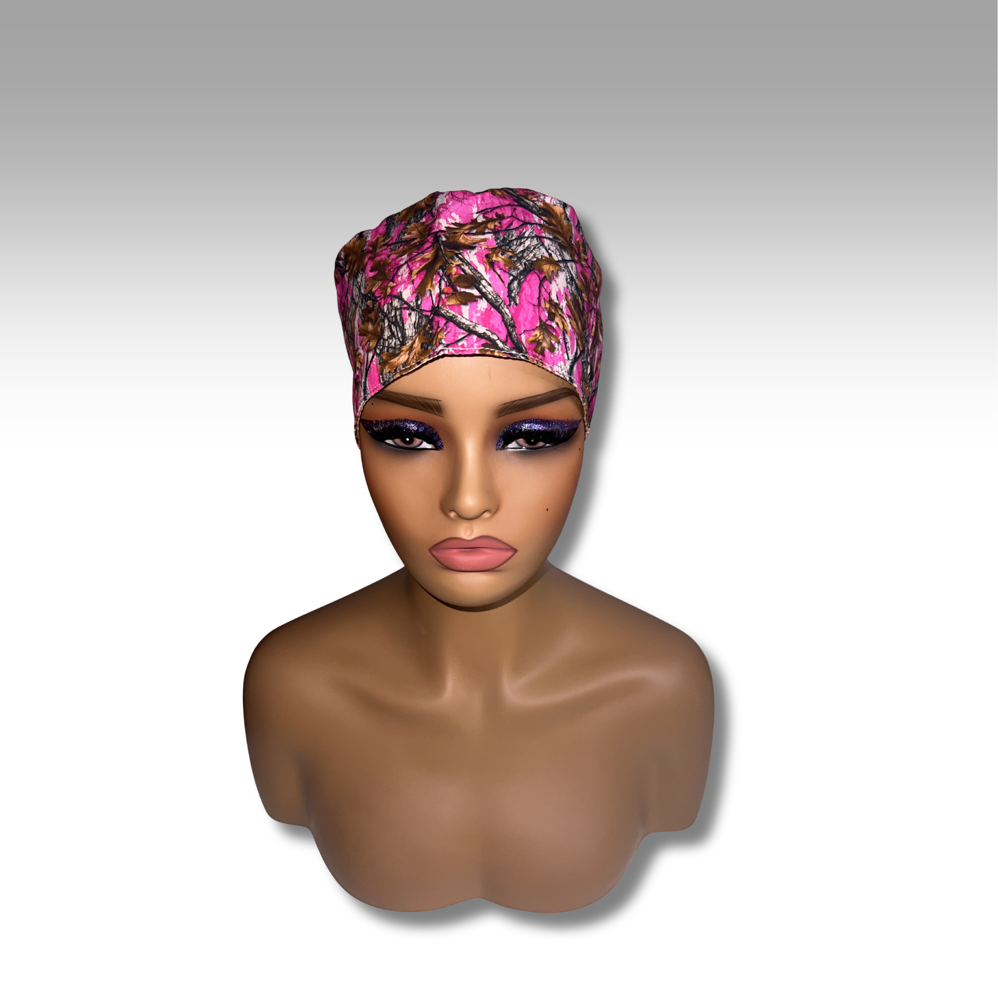 Pink/Brown Camouflage Scrub Cap