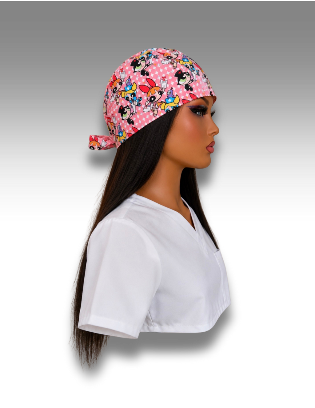 PowerPuff Girls Satin Scrub Cap-Pink