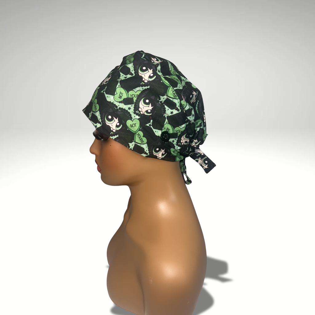Powerpuff girls "Buttercup" Satin Scrub cap