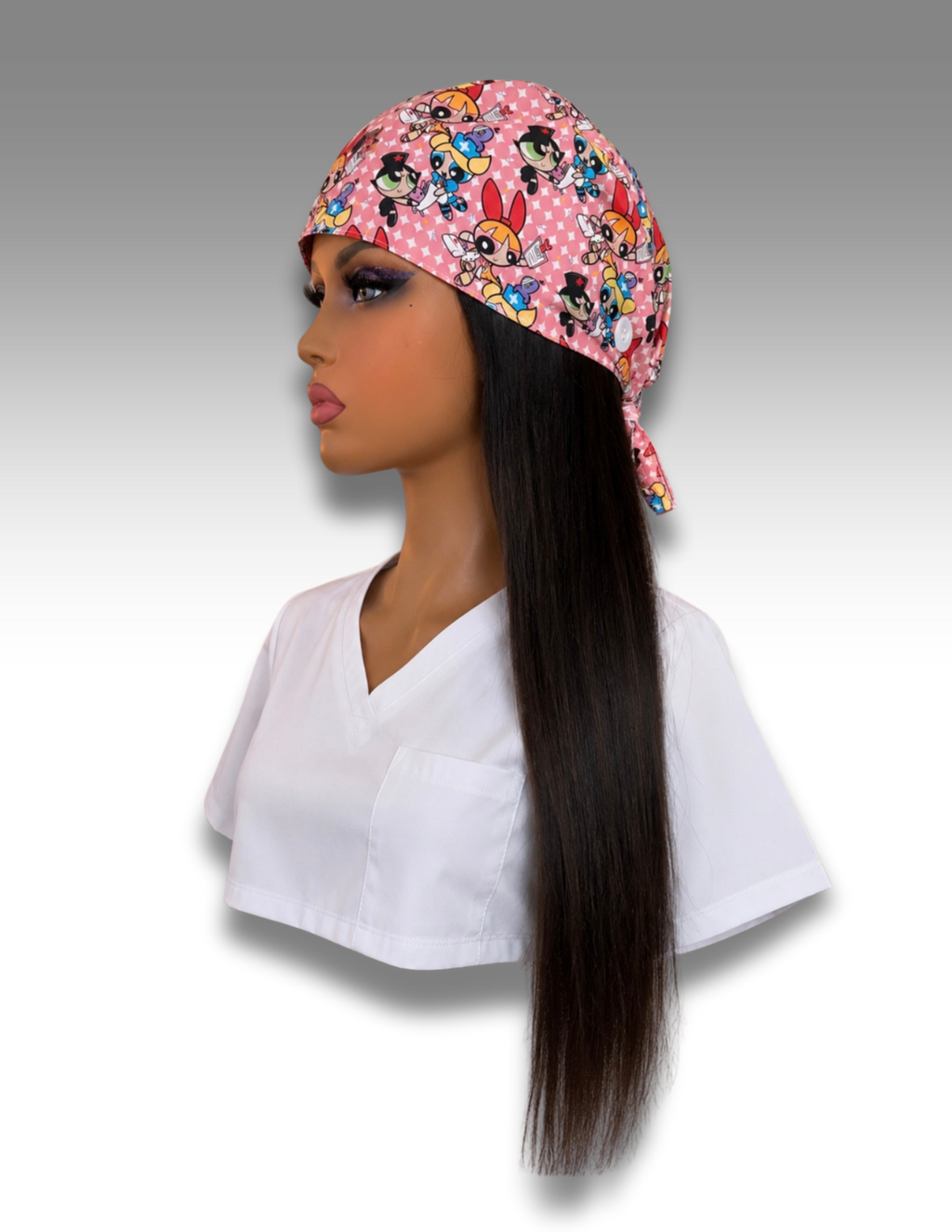 PowerPuff Girls Satin Scrub Cap-Pink