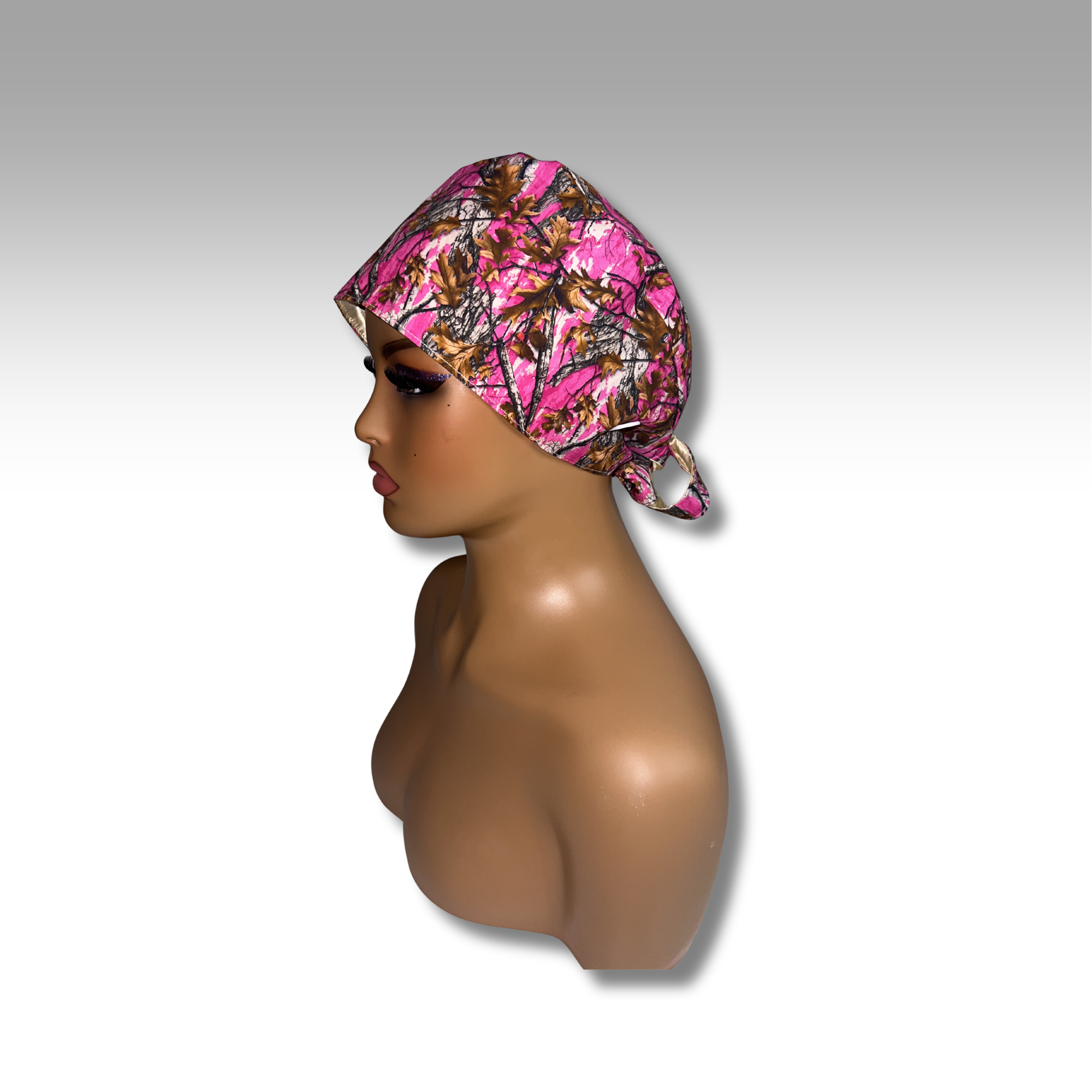 Pink/Brown Camouflage Scrub Cap
